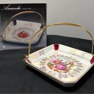 Pearlescent Decorative Plate with Handle in original box